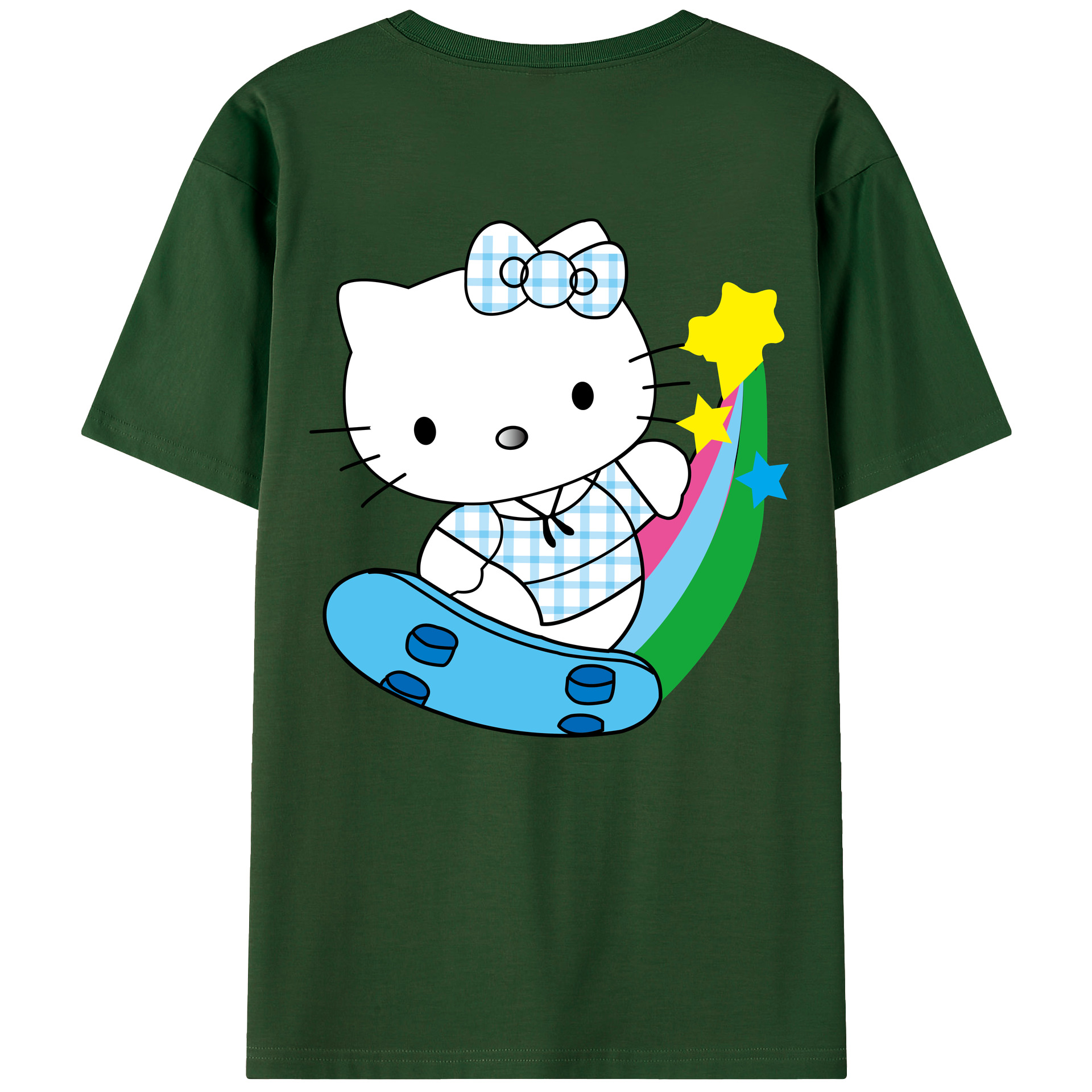 （画像用） Hello Kitty ハローキティ 綿100％半袖Tシャツ（背面プリント）